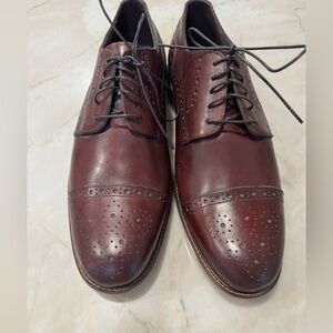 Joseph Abboud Men’s Burgundy Oxford Lace Up Cap Toe Leather Shoes 11w